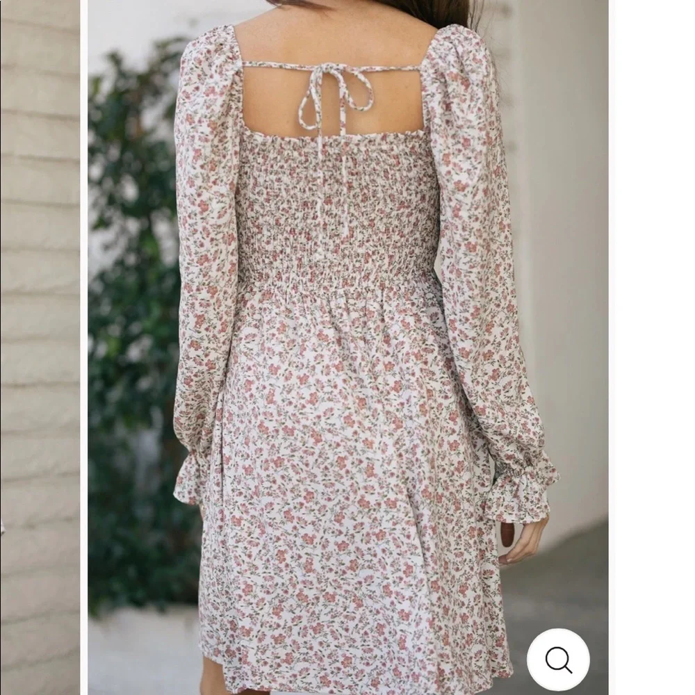 Cora Baby Doll Smocked Floral Dress - Picture 5 of 7